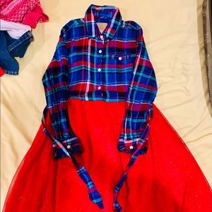 EUC- Girls Shimmer Tulle Dress